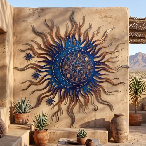 Celestial sun metal wall art - celestial,