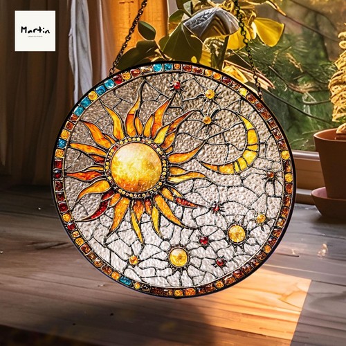 Celestial sun and moon stained - celestial,