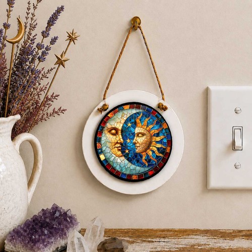 Sun and moon hanging sign - moon,