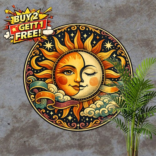 Sun and moon face - face, nostalgic