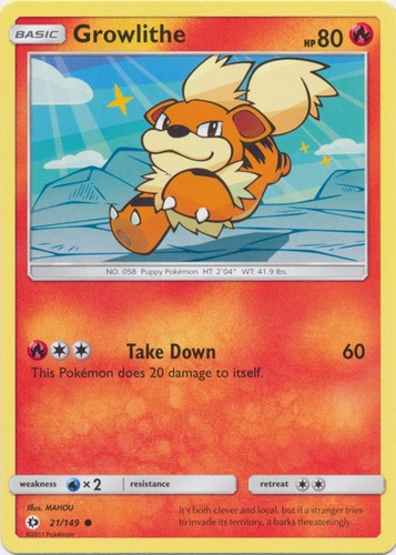 Growlithe 149 common - growlithe, 21/149