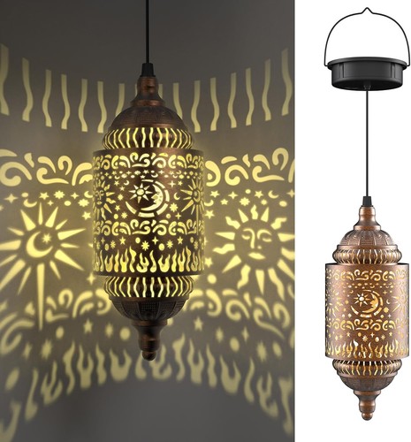 Moroccan hanging solar lights - moroccan,