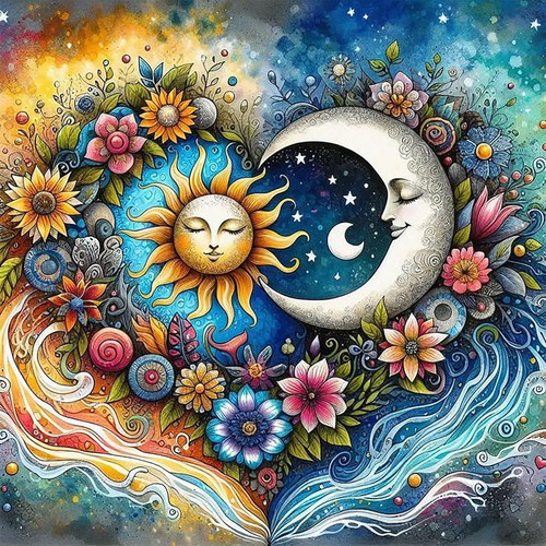 Sun and moon diamond painting - and,