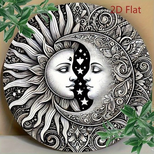 Sun and moon metal sign - metal,