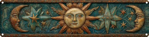 Vintage tin sun - vintage, and