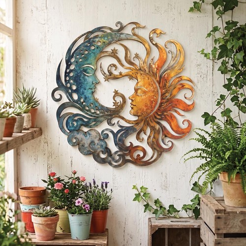 Sun and moon metal - sun, art