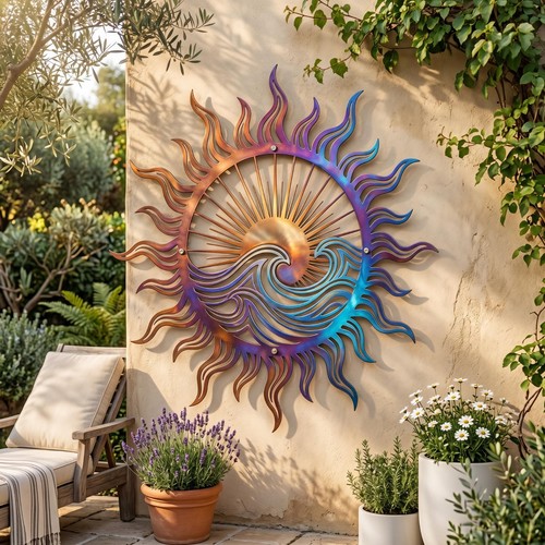 Sun and wave metal - sun,