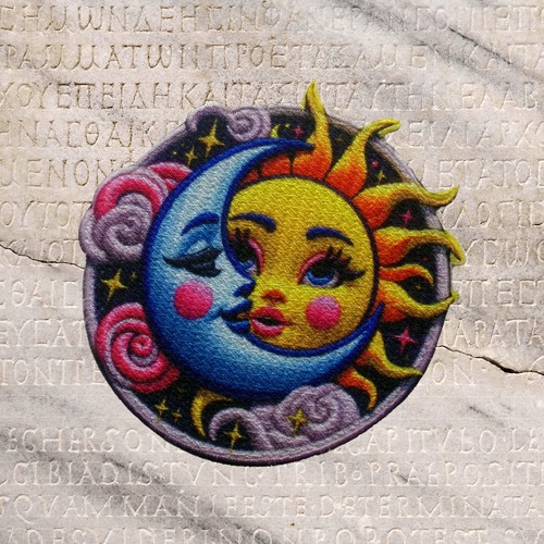Sun and moon - moon, iron-on