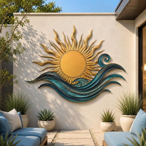 Sun and wave metal - sun,