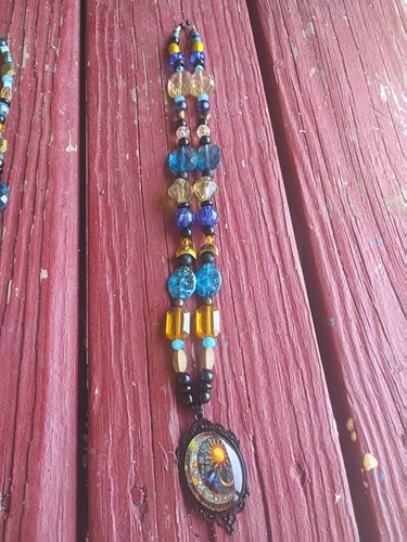 Handmade sun and moon necklace - and,